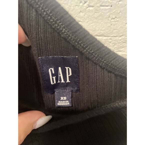 Gap One Shoulder Ribbed Midi Dress, Fitted Stretch Black, NWOT, Size XS - Picture 6 of 9